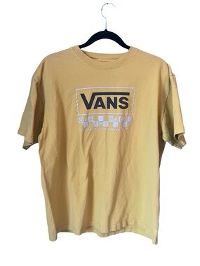 Vans Off The Wall Graphic T-Shirt Yellow | Skate Streetwear Tee Size L